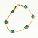 Bracelet Femme Argent plaqu&eacute; Or Turquoise